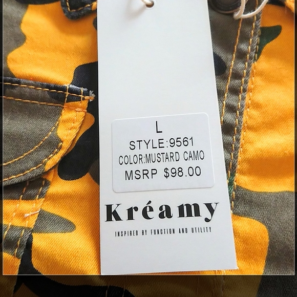 Mustard camo denim crop jacket junior large - Picture 12 of 13